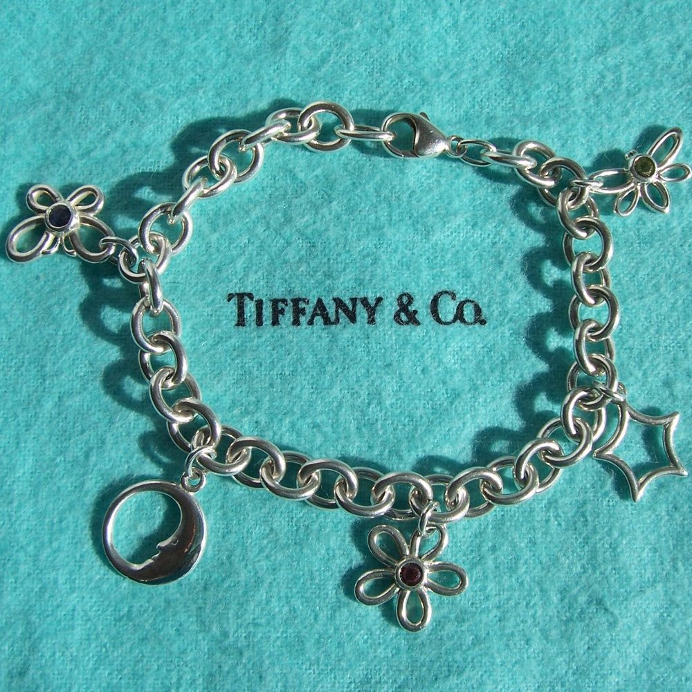 Tiffany & Co. Sterling Silver and Gemstone Charm Bracelet